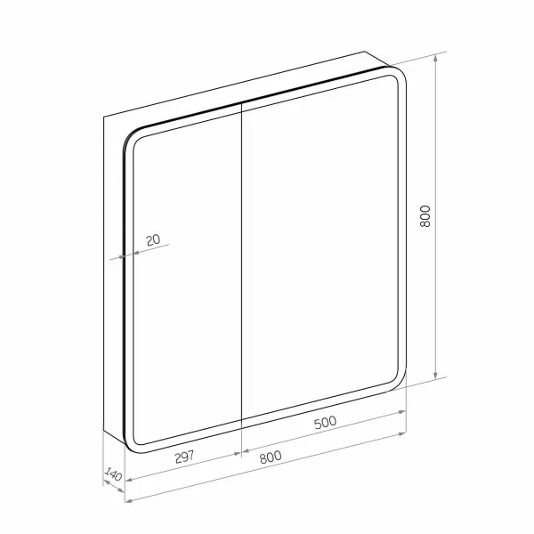 Зеркало-шкаф Reflexion Chill 80 RF2315CH с подсветкой 80х80