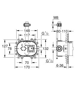 Встраиваемая часть верхнего душа Grohe Rainshower SmartControl 26264001