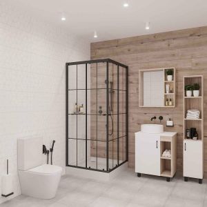 Душевой уголок Niagara NG-0100-14 с поддоном 100x100см чёрный/прозрачное
