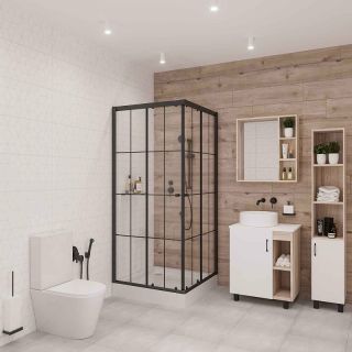 Душевой уголок Niagara NG-0100-14 с поддоном 100x100см чёрный/прозрачное