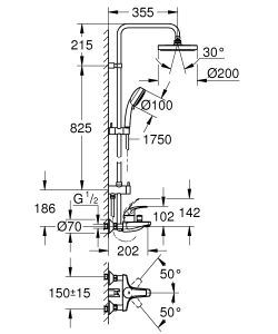 Душевая система Grohe Tempesta Cosmopolitan System 26305001 хром
