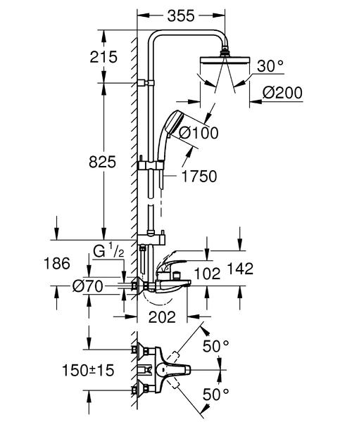 Душевая система Grohe Tempesta Cosmopolitan System 26305001 хром