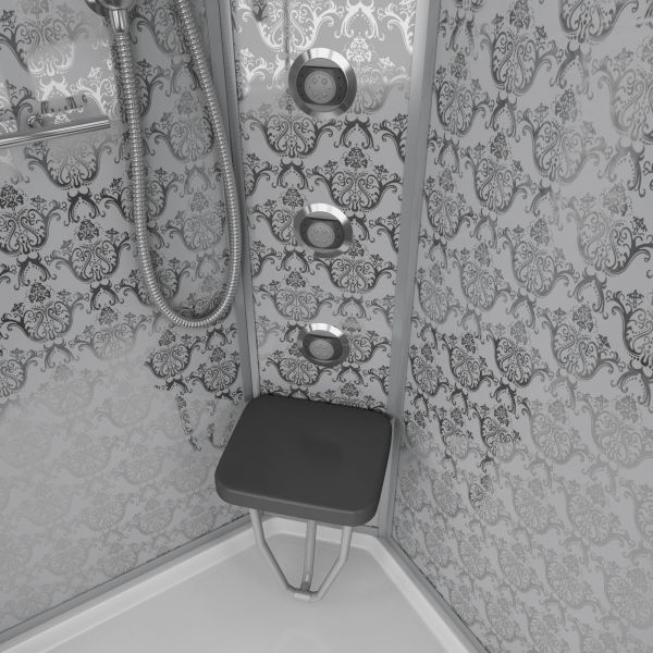 Душевая кабина Niagara NG-7715W с гидромассажем 90x90см серебро/прозрачное