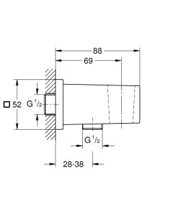 Подключение для душевого шланга Grohe Euphoria Cube 26370000 хром