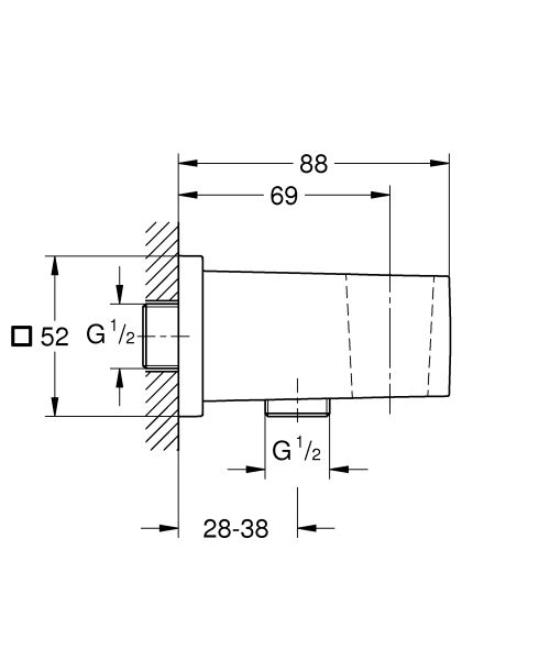 Подключение для душевого шланга Grohe Euphoria Cube 26370000 хром