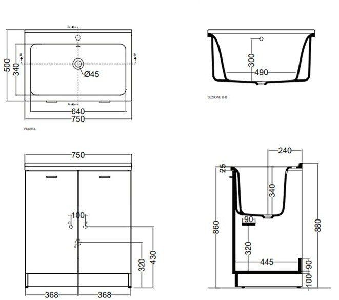 Тумба под раковину Kerasan Aquadom 75 9164k3*1 напольная белая Тумба под раковину Kerasan Aquadom 75 9164k3*1 напольная белая