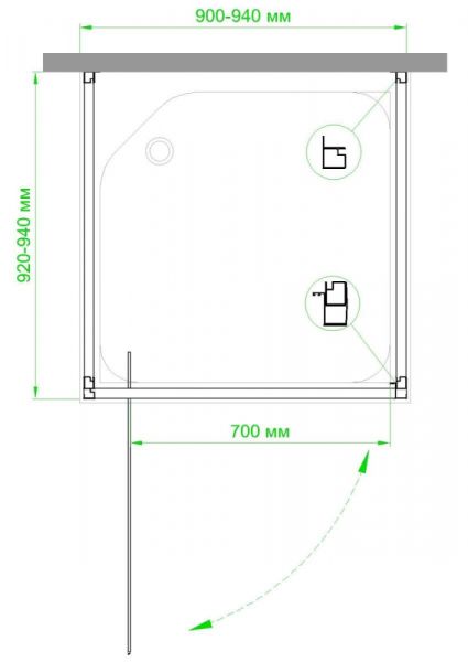 Душевой уголок Royal Bath HV 90x90см хром RB9090HV-C-CH-P
