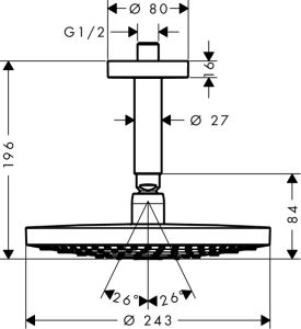 Верхний душ Hansgrohe Raindance Select S240 2jet 26467000