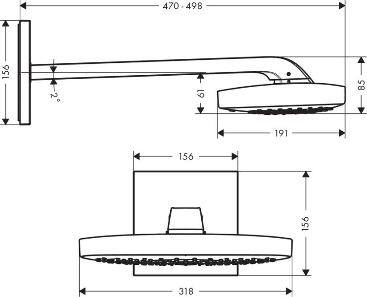 Верхний душ Hansgrohe Raindance Select Е300 3jet 26468000