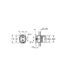 Встраиваемая часть верхнего душа Grohe Rainshower 26483000