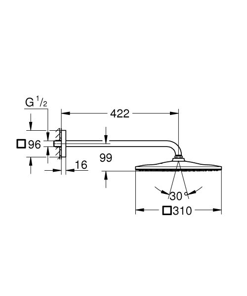 Верхний душ GROHE Rainshower Mono 26563000 хром