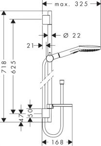 Душевой гарнитур Hansgrohe Raindance Select Е 120 3 jet 26620400 650 мм