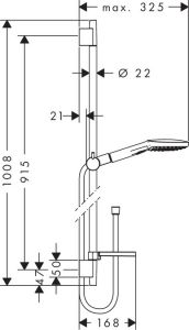 Душевой гарнитур Hansgrohe Raindance Select Е 120 3 jet 26621400 900 мм