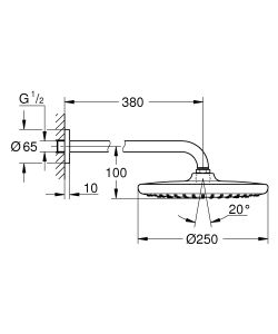 Верхний душ GROHE Tempesta 26663000 хром