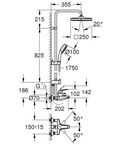Душевая система Grohe Tempesta Cosmopolitan 26693000 хром