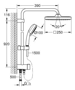 Душевая система Grohe Tempesta Cosmopolitan 26694001 хром