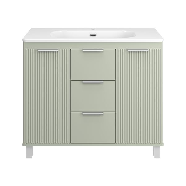 Напольная тумба под раковину Brevita Risacca Pistachio 100 УТ000026422 фисташковый