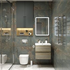 Подвесная тумба под раковину Art&Max Techno 70см дуб мелфорд AM-Techno-700-2C-SO-LW823