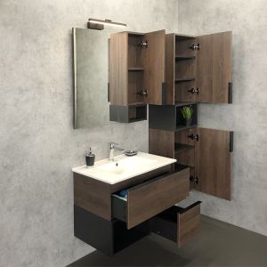 Comforty Зеркало-шкаф "Франкфурт-75" дуб шоколадно-коричневый