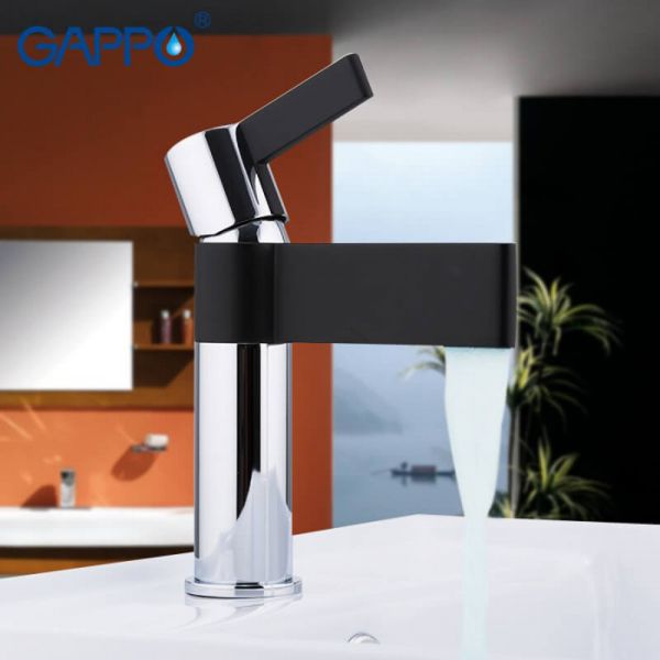 Смеситель для раковины Gappo G1081 хром/чёрный