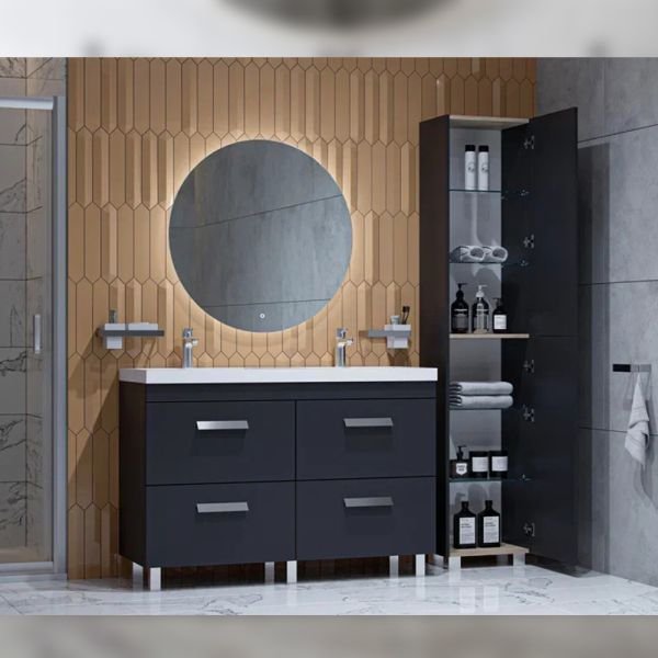 Тумба под раковину напольная Velvex Orlando tn.ORL.CLA.120.4Y графит, 120 см Тумба под раковину напольная Velvex Orlando tn.ORL.CLA.120.4Y графит, 120 см