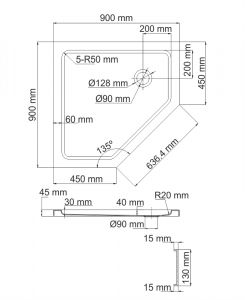 Душевой поддон Wasserkraft Isen 26T11 90x90