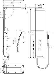 Душевая панель Hansgrohe Raindance 27008000 Хром матовый