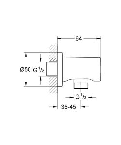 Подключение для душевого шланга Grohe Rainshower 27057000 хром