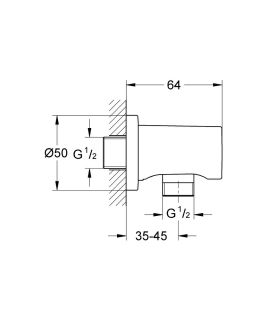 Подключение для душевого шланга Grohe Rainshower 27057GN0 золото