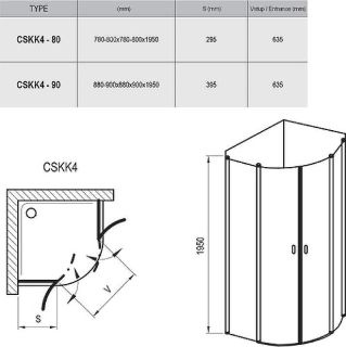 Душевой уголок Ravak Chrome CSKK4-90 3Q170C00Z1 90x90 см профиль хром стекло Transparent