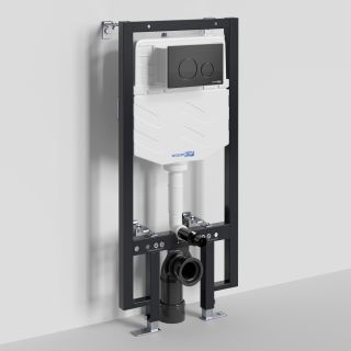 Система инсталляции для унитазов WasserKRAFT Vils 56TLT.010.ME.MB02 с кнопкой смыва чёрный матовый