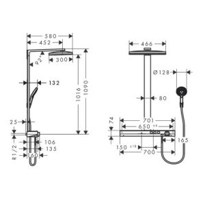 Душевая система Hansgrohe Rainmaker Select 460 2jet Showerpipe 27109400