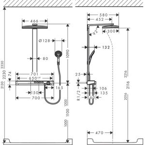 Душевая система Hansgrohe Rainmaker Select 460 2jet Showerpipe 27109400
