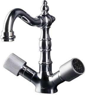 Смеситель для раковины Boheme высокий ROYAL CRYSTAL black, хром