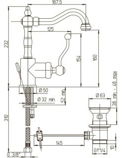 Смеситель для раковины Paini Duomo 88CR2502SKM хром Смеситель для раковины Paini Duomo 88CR2502SKM хром