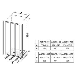 Душевая дверь Ravak Supernova ASDP3-80 00V40102Z1 80 см профиль белый стекло Transparent