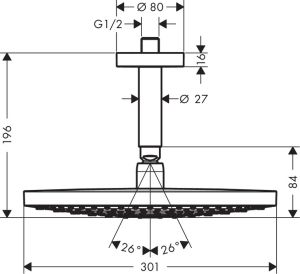 Верхний душ Hansgrohe Raindance Select S300 2jet 27337400