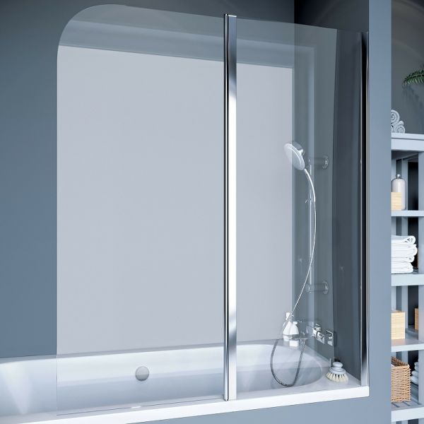 Шторка для ванны Koller Pool Waterfall Line QP95(right) chrome,grape Шторка для ванны Koller Pool Waterfall Line QP95(right) chrome,grape