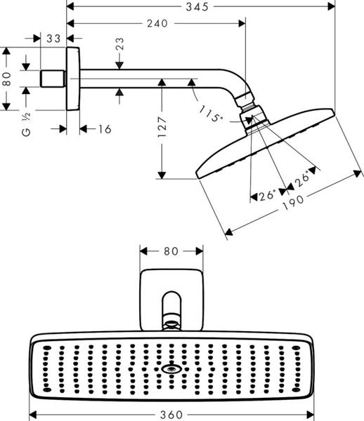 Верхний душ Hansgrohe Raindance Е Air 1jet 360 27371000