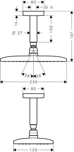 Верхний душ Hansgrohe Raindance Е Air 1jet 240 27380000