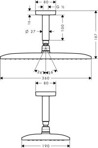 Верхний душ Hansgrohe Raindance Е Air 1jet 360 27381000