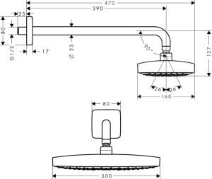 Верхний душ Hansgrohe Raindance Select Е300 2jet 27385000