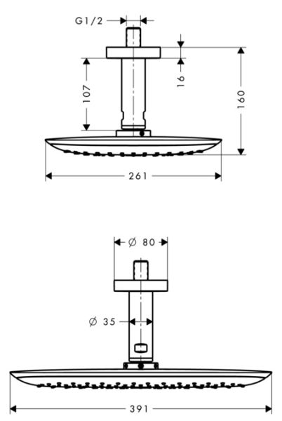 Верхний душ Hansgrohe PuraVida 400 мм 27390400