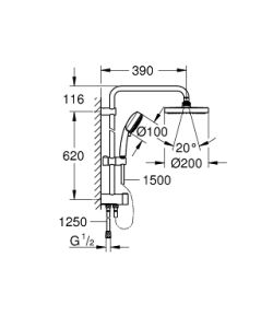 Душевая система Grohe Tempesta Cosmopolitan System 27394002 хром