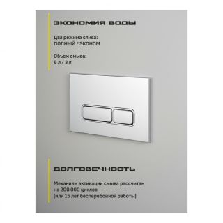 Кнопка смыва Grocenberg KP3060CR хром