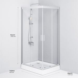 Душевой уголок AM.PM Gem 120x80 W90G-404-120280-MT профиль Хром матовый стекло прозрачное