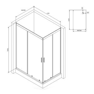 Душевая кабина Am.Pm Gem W90C-404-12090MT 120x90см хром