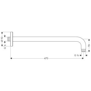 Кронштейн для верхнего душа Hansgrohe 27410000