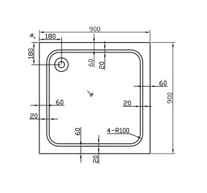 Душевой поддон Vincea VST-2AS-9090 90x 90 см