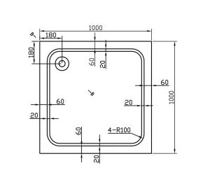 Душевой поддон Vincea VST-2AS-1010 100 x 100 см